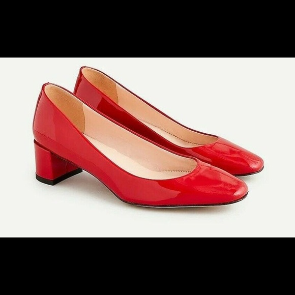 NIB J. Crew Patent Classic Block Heel Pump Sz 9 - Picture 1 of 7